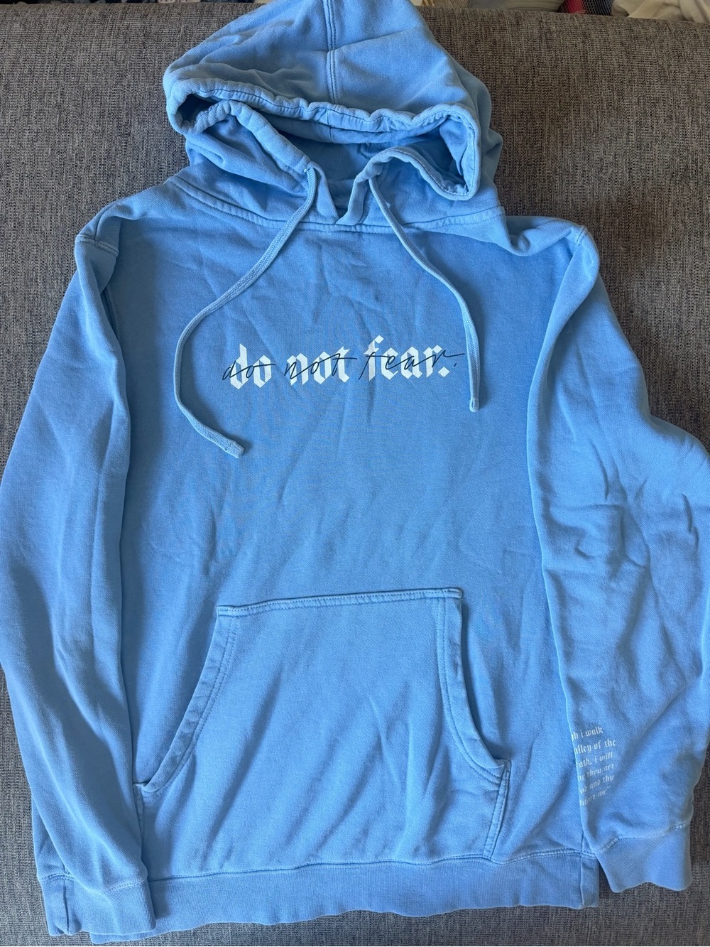 Light Blue "Do Not Fear" Graphic Hoodie